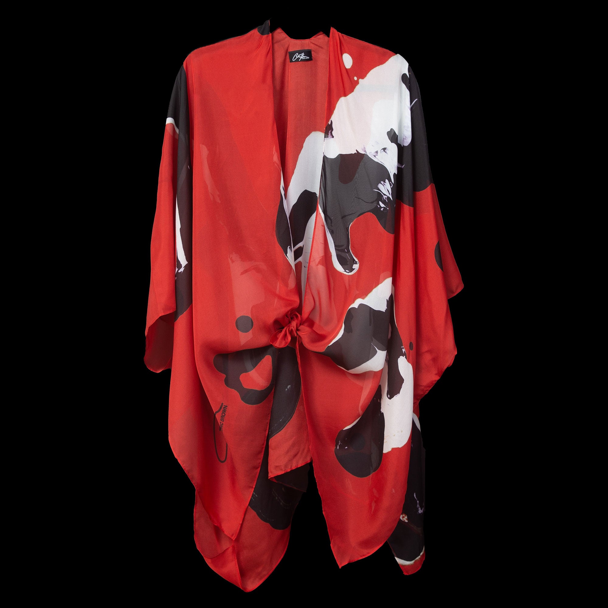 Red Black Marble Cape Kimono – Cedric Brown Collection
