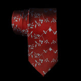 Red White Floral Neck Tie