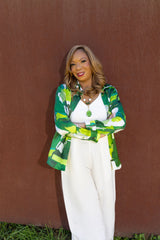 EA Green Silver Abstract Shirt