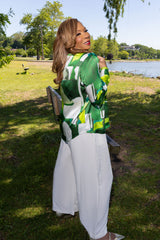 EA Green Silver Abstract Shirt