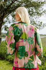 Pink Seashells Silk Cardigan