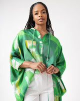 Green Gold Abstract II Batwing High Low Tunic