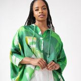 Green Gold Abstract II Batwing High Low Tunic