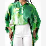 Green Gold Abstract II Batwing High Low Tunic