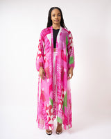 Pink Green White Checker Board Raglan Duster