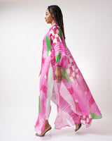 Pink Green White Checker Board Raglan Duster
