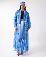 Blue Navy Wall Splash Raglan Duster