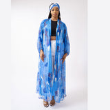 Blue Navy Wall Splash Raglan Duster