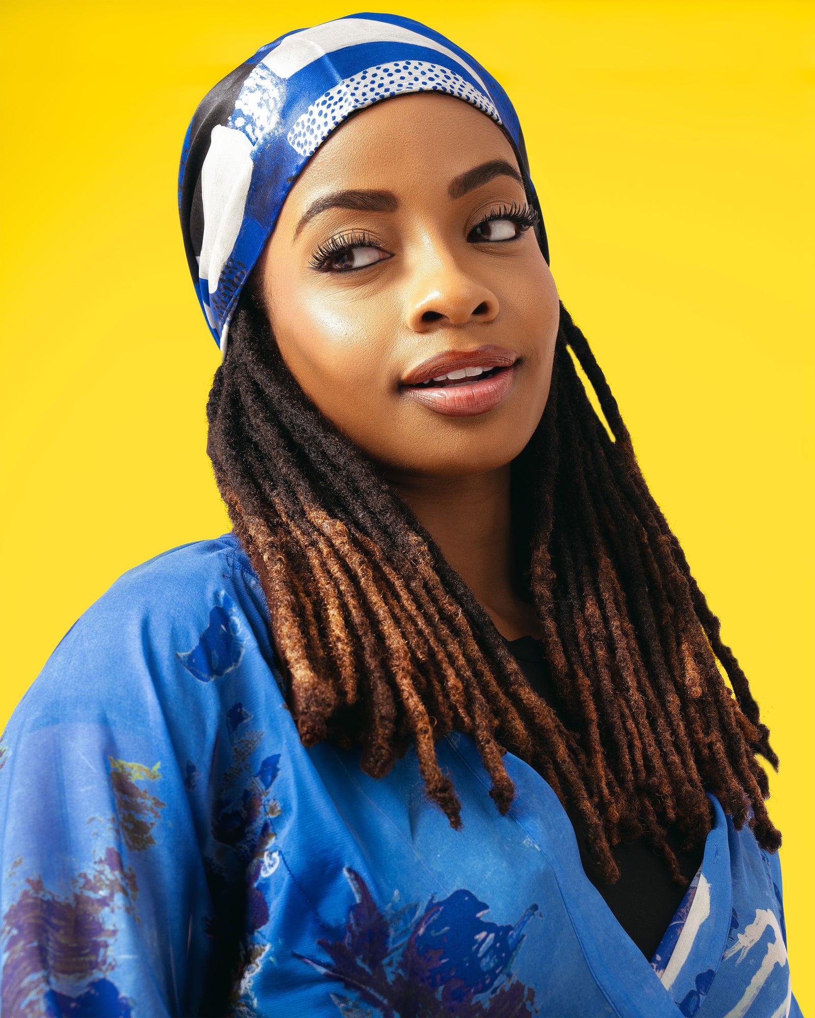 Blue White Black Dots and Stripes Oblong Scarf – Cedric Brown