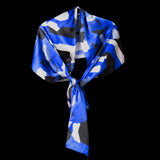 Blue White Black Dots and Stripes Oblong Scarf