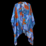 Pre Order Blue Orange Abstract I Cape Kimono