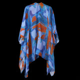 Pre Order Blue Orange Abstract I Cape Kimono