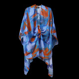 Pre Order Blue Orange Abstract I Cape Kimono