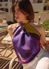 Yellow Ochre Purple Tropical Objects Scarf