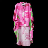 Pink Green White Checker Board Batwing High Low Tunic