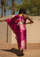 Purple Orange Abstract II One Shoulder Kaftan Dress