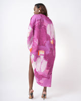Purple Orange Abstract II Batwing High Low Tunic