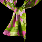 Lime Green Pink Ivy Fields Oblong Scarf