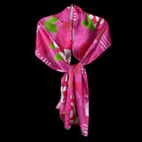 Pink Green White Checker Board Oblong Scarf