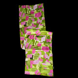 Lime Green Pink Ivy Fields Oblong Scarf