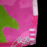 Pink Green White Checker Board Oblong Scarf