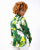 EA Green Silver Abstract Shirt