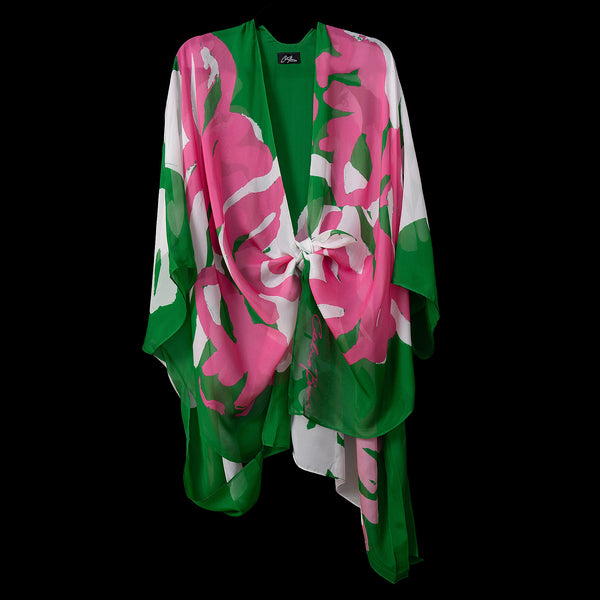 Green Pinkwell Cape Kimono