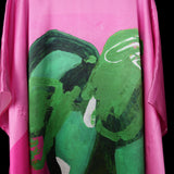 Pink Green Tropical Objects Dolman Sleeve Dress