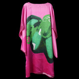 Pink Green Tropical Objects Dolman Sleeve Dress