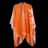 Peach White Floral Stems Cape Kimono