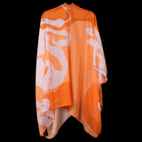 Peach White Floral Stems Cape Kimono