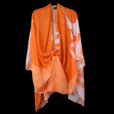 Peach White Floral Stems Cape Kimono