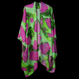 Green Magenta Blocks Cape Kimono