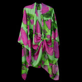 Green Magenta Blocks Cape Kimono