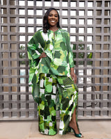 Green Vineyard Fields Batwing High Low Tunic