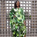 Green Vineyard Fields Batwing High Low Tunic