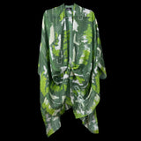 Green Silver Wall Splash Cape Kimono