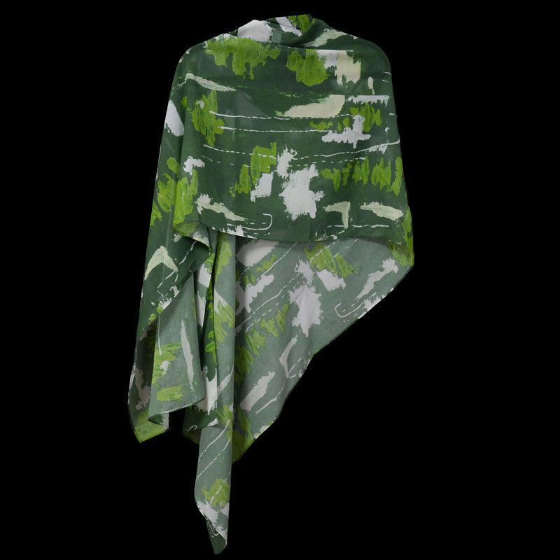 Green Silver Wall Splash Shawl