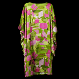 Lime Green Pink Ivy Fields Dolman Sleeve Dress