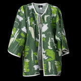 Green Silver Wall Splash Silk Cardigan