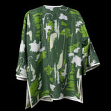 Green Silver Wall Splash Silk Cardigan