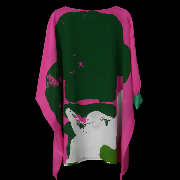 Pink Green Organic II Kaftan Dress W/ Cuff