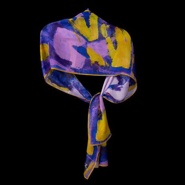 Purple Gold Abstract I Oblong Scarf