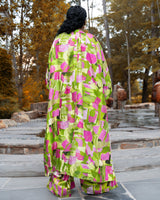 Lime Green Pink Ivy Fields Raglan Duster