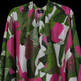 Green Pink White Dots and Stripes Cape Kimono