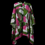 Green Pink White Dots and Stripes Cape Kimono