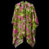 Lime Green Pink Ivy Fields Cape Kimono