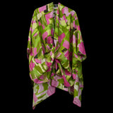 Lime Green Pink Ivy Fields Cape Kimono