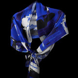 Blue White Paint Strokes Oblong Scarf