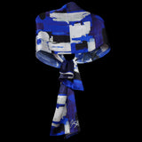 Blue White Paint Strokes Oblong Scarf